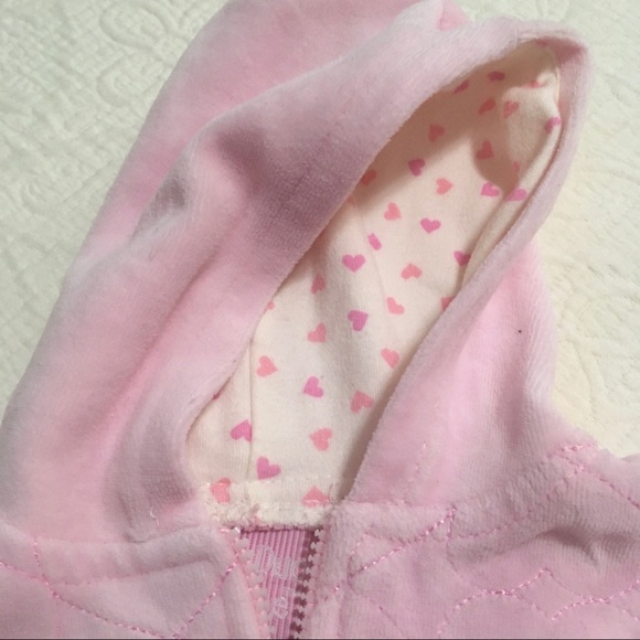 0-3m (5/$20) Pink Velour Hoodie - Picture 4 of 9